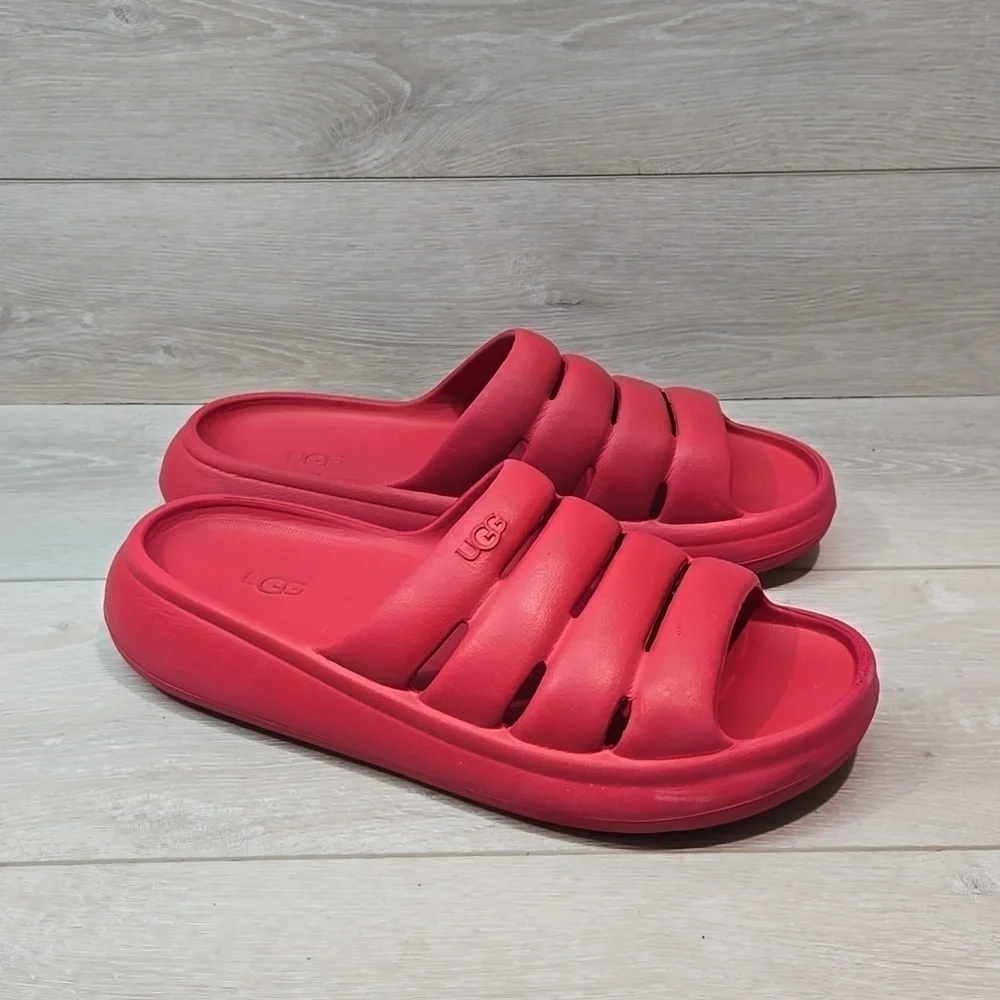 Ugg Mens Platform Sport Samba red Outdoor Open Toe Sandals shoes sz 11